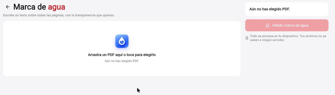 Pantalla de Marca de agua en Rayo PDF GO